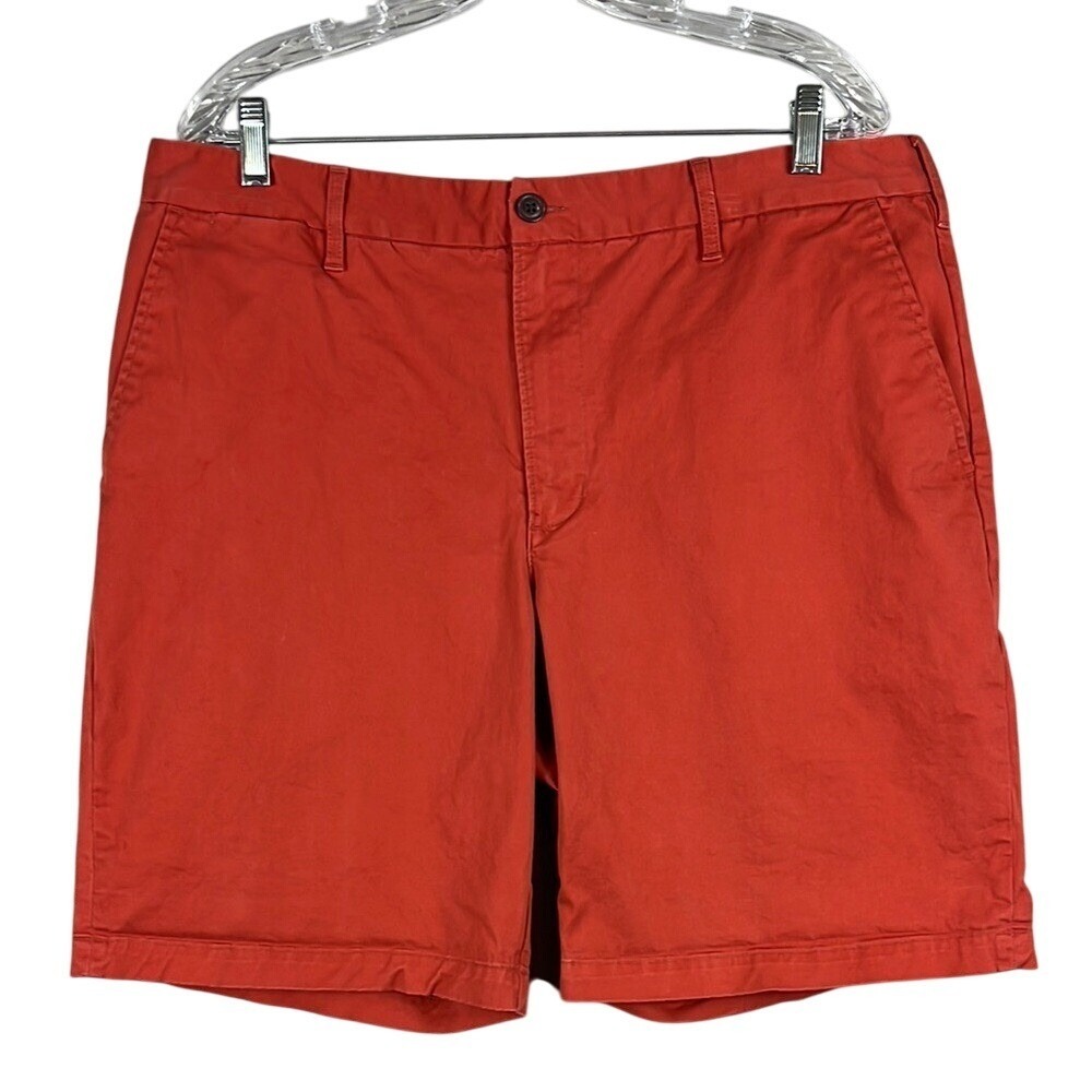 Lands End Casual Chino Shorts Traditional Fit Men's Size 38 Coral Red‎
